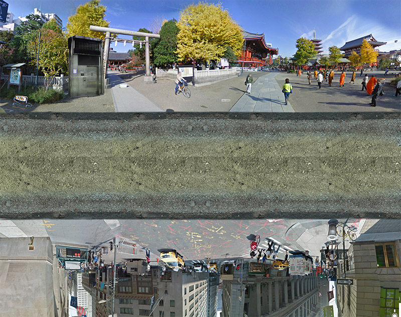 Street view composing with earth