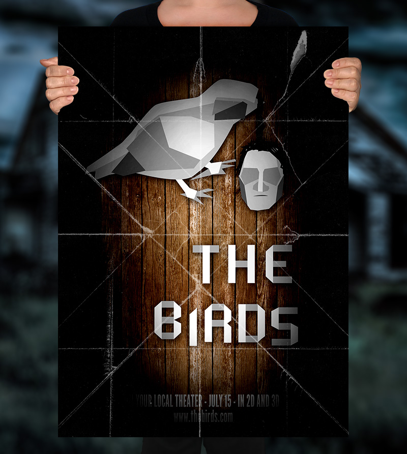 Movie poster remake: The Birds - Creative Mate